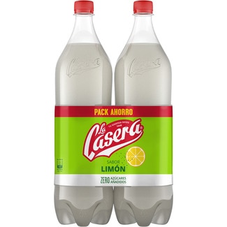 Gaseosa sabor limón zero azúcares añadidos pack 2 pack ahorro LA CASERA