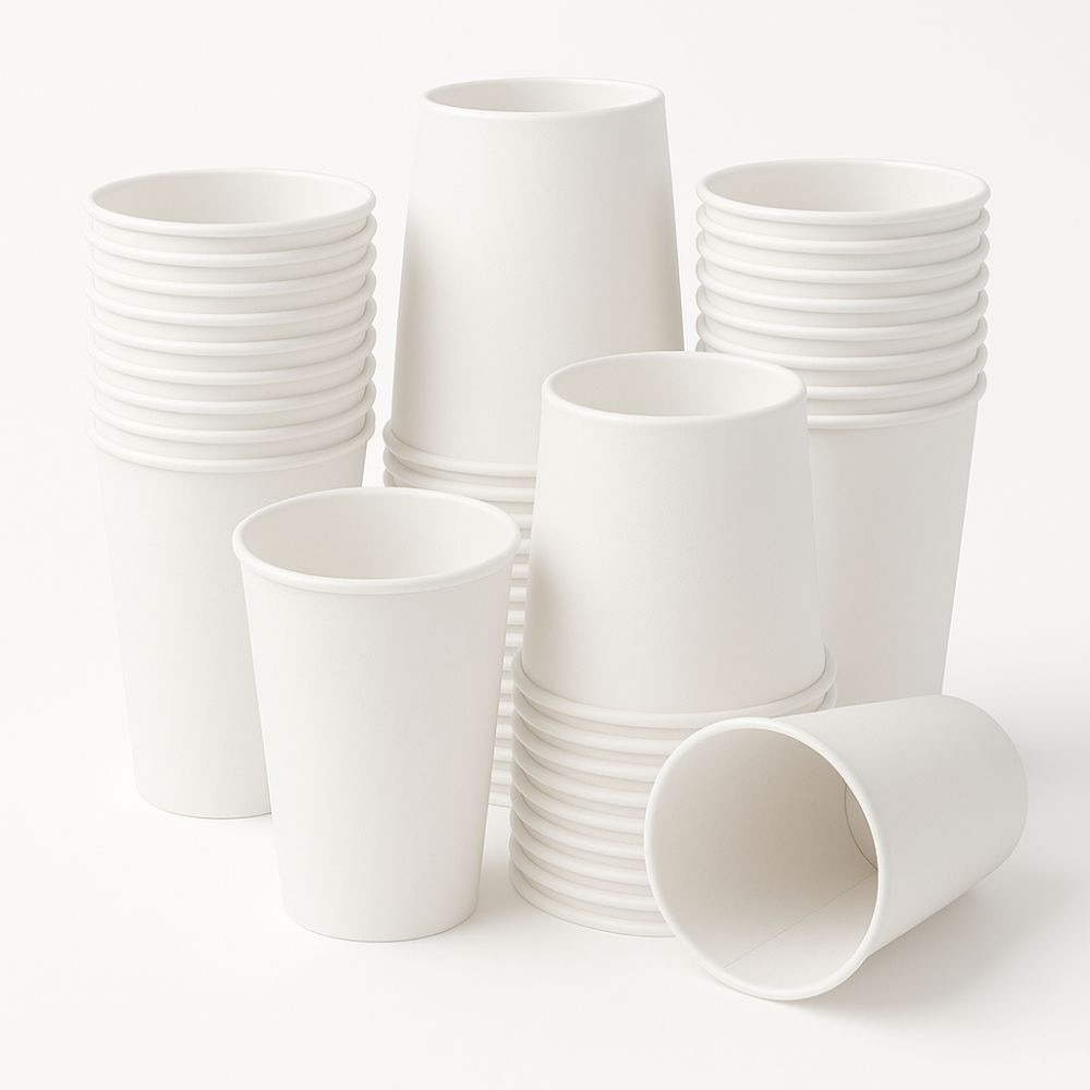 VASOS DE PAPEL BLANCO