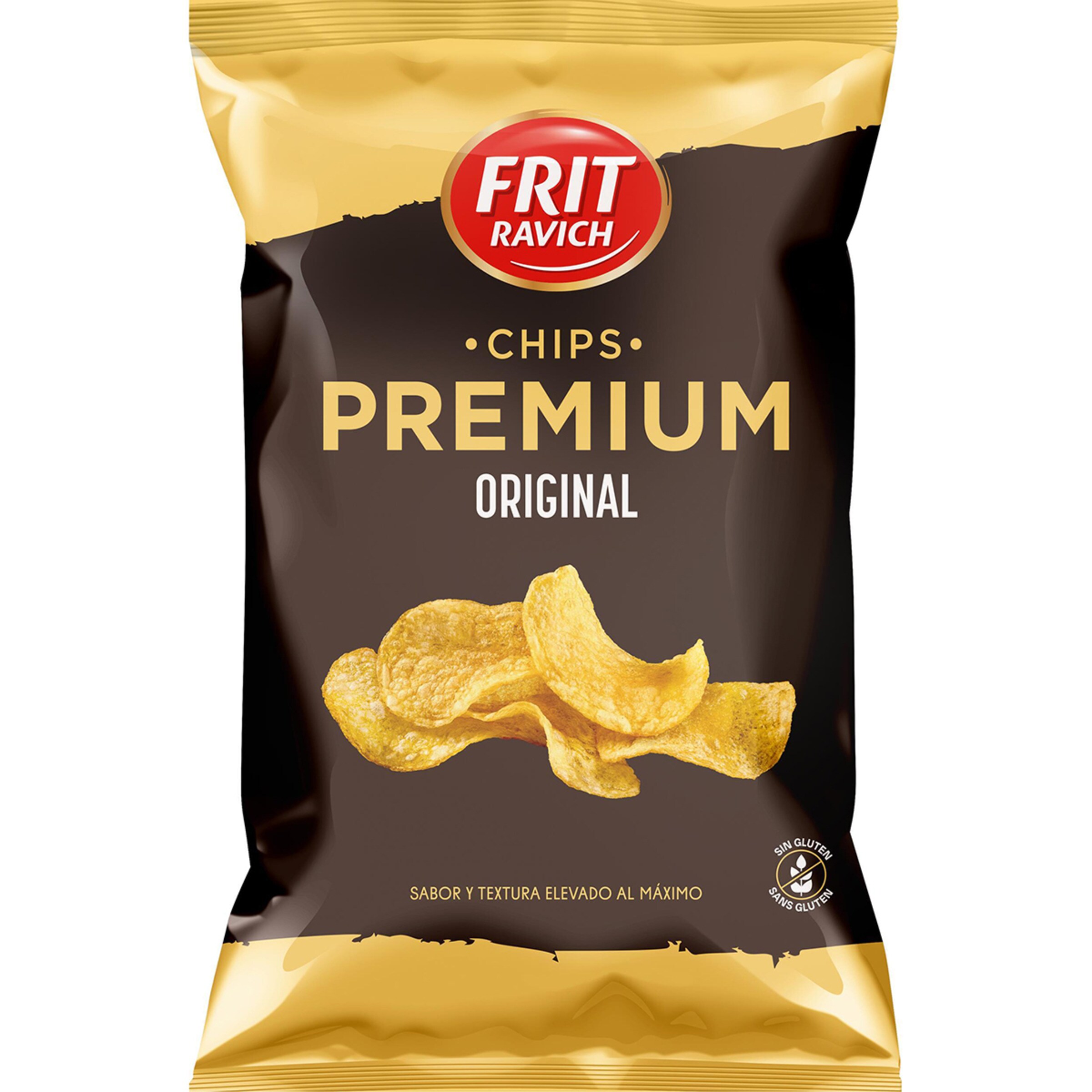 Patatas fritas con aceite de girasol Sin Gluten bolsa 160 g - Frit Ravich Premiun