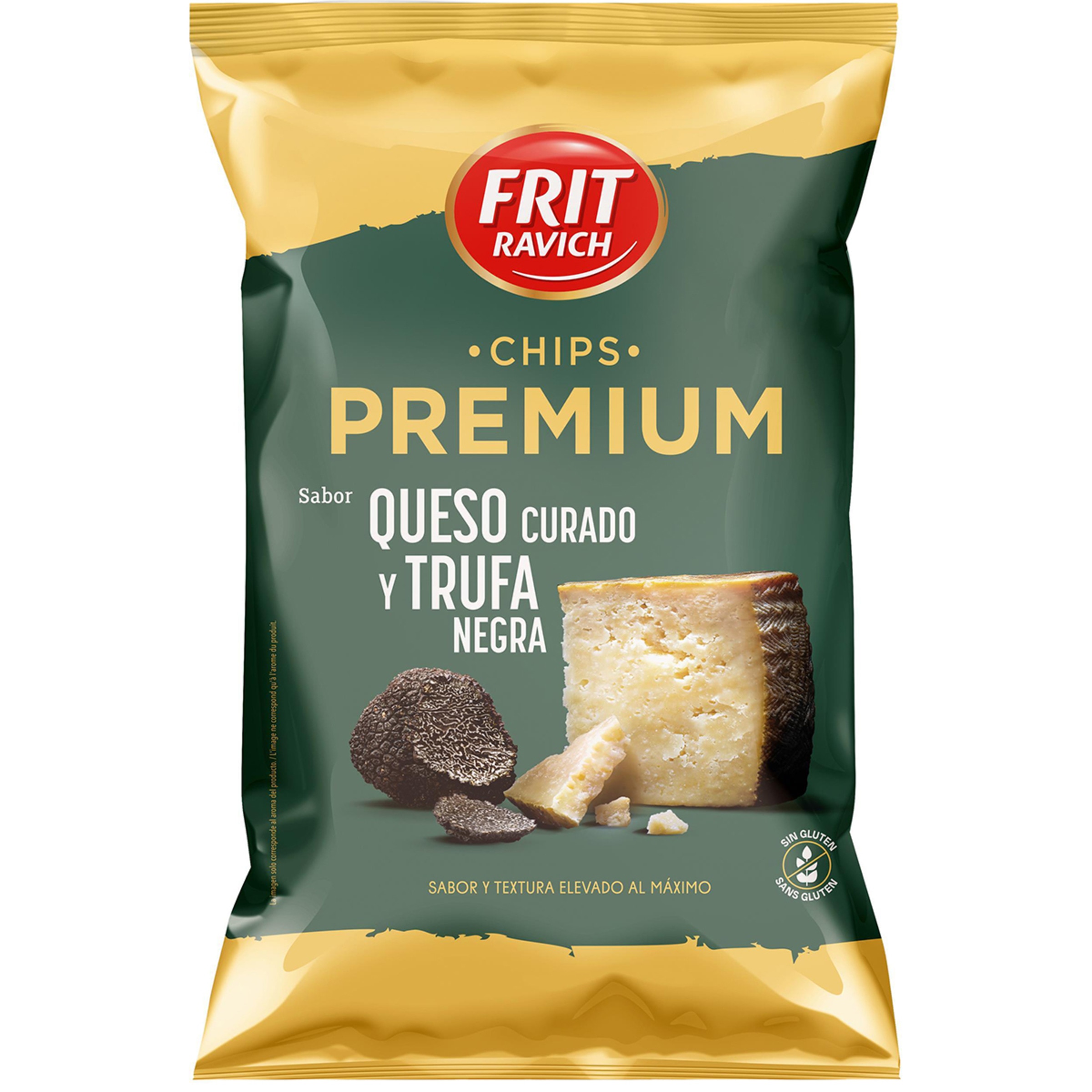 Patatas fritas sabor queso curado y trufa negra Sin Gluten bolsa 150 g - Frit Ravich Premiun