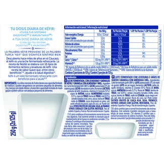 Kéfir natural con granola de almendras y miel pack 2 unidades 250 g - Nestle