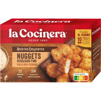 LA COCINERA Recetas Crujientes nuggets de pollo rebozado fino familiar 25 unidades estuche 400 g