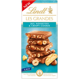 Chocolate con leche, avellanas y galleta crujiente tableta 150 g - Lindt Les Grandes