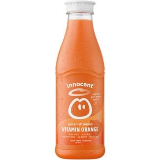zumo de naranja, zanahoria, mandarina, limón, ginger y vitaminas