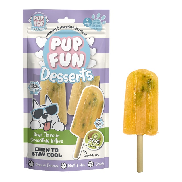 PUP FUN - Snack helado para perros adultos pequeños kiwi 2 unidades Pup Fun 60g