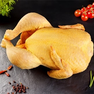 Pollo certificado entero limpio listo para asar criado con alimentación vegetal pieza 1,7 kg peso aproximado - Gran Cuk