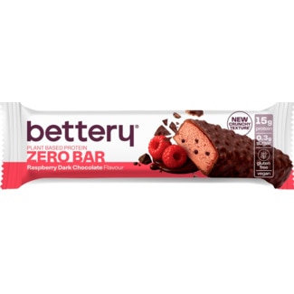 Bettery Barra Plant Based Zero Bar Chocolate e Framboesa embalagem 55 g