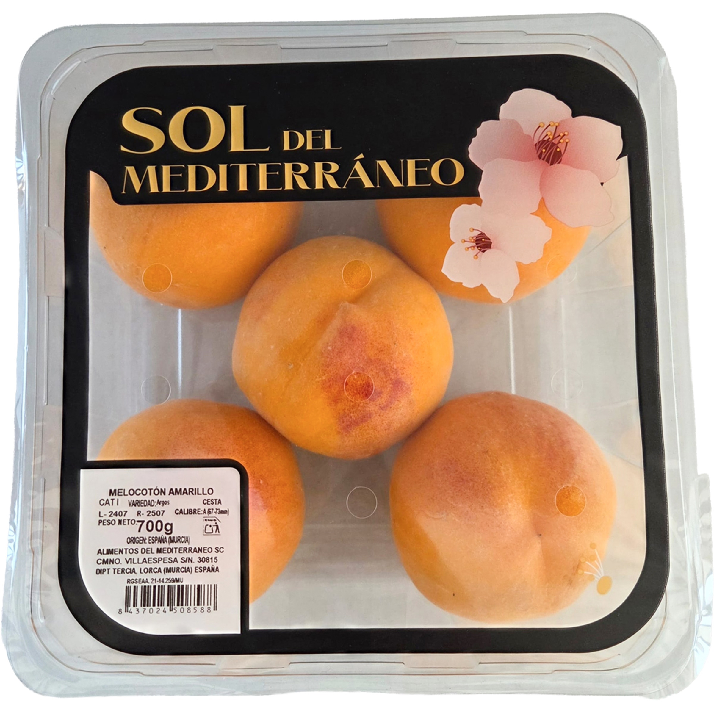 Melocotón amarillo tarrina 700 g
