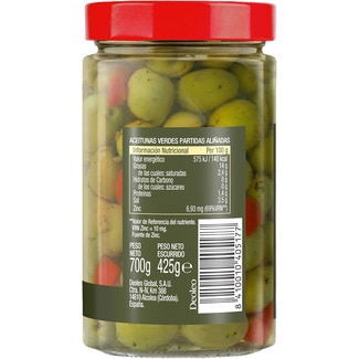 Aceitunas verdes partidas aliño estilo casero frasco 450 g neto escurrido - Carbonell