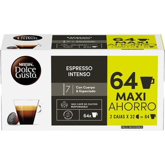 Café Espresso Intenso de Colombia y Vietnam intensidad 7 pack 2 estuche 32 cápsulas - Nescafe Dolce Gusto