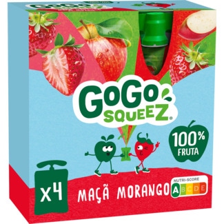 Gogo Squeez Maçã e Morango Pack 4 unidades embalagem 90 g