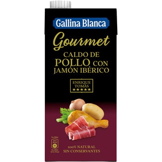 Caldo gourmet de pollo y jamón iberíco de Enrique Tomás GALLINA BLANCA