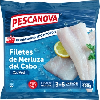 Filetes de merluza sin piel bolsa 400 g neto escurrido - Pescanova
