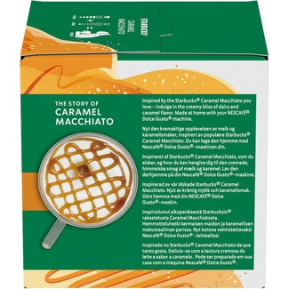 Café 100% arábica con sabor a caramelo Caramel Macchiato estuche 12 cápsulas compatibles con cafeteras Dolce Gusto - Starbucks