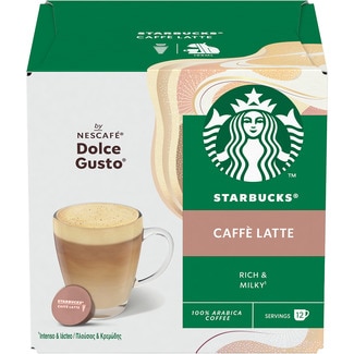 Café con leche estuche 12 cápsulas compatibles con cafeteras Dolce Gusto - Starbucks