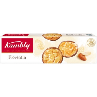 Florentin galletas con chocolate y almendras caramelizadas estuche 100 g - Kambly