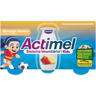 L. Casei con fresa y plátano sin gluten pack 6 + 2 gratis unidades 100 g - Danone Actimel