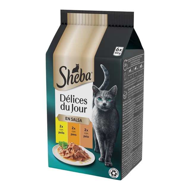 Sheba - Comida húmeda para gatos adultos Sheba Delices Du Jour Selección aves 6x50 g