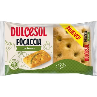 Focaccia de romero con aceite de oliva virgen 4 unidades DULCESOL