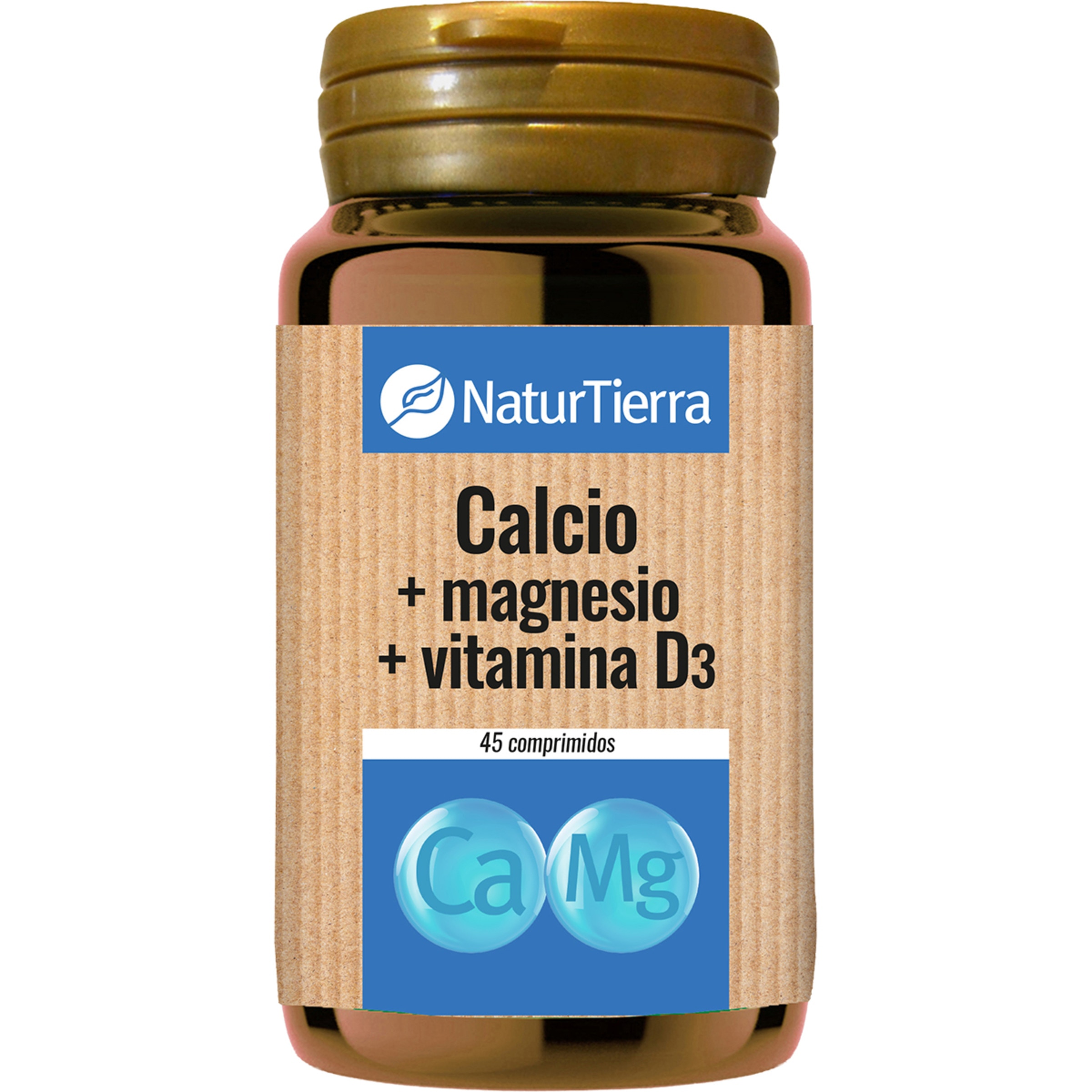 Calcio, magnesio y vitamina D3 + silicio orgánico envase 45 comprimidos - Naturtierra