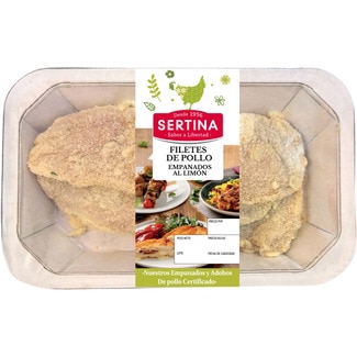 Filetes de pollo empanados al limón bandeja 330 g - Sertina