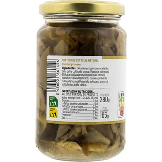 Gran surtido de setas con agua de mar frasco 180 g neto escurrido - Aranca