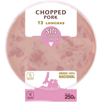 Family chopped pork en lonchas sin gluten sin lactosa envase 250 g - Elpozo