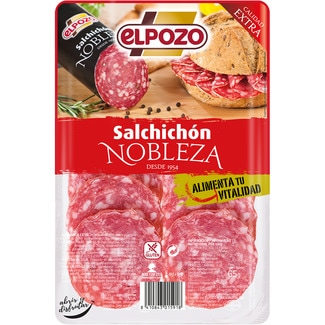 Nobleza salchichón extra en lonchas sin gluten envase 65 g - Elpozo