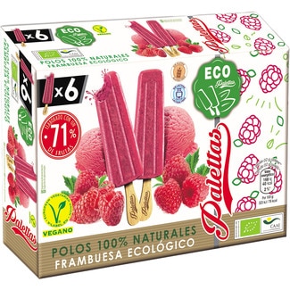 Polos de frambuesa ecológicos 100% naturales 6 unidades estuche 360 ml - Nordwik
