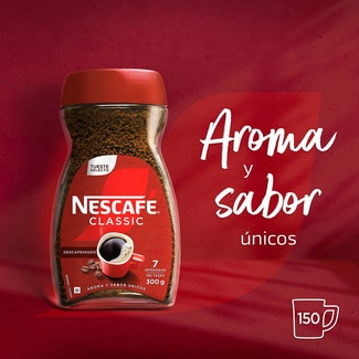 Café soluble descafeinado intensidad 7 frasco 300 g - Nescafe Classic