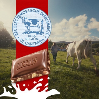 Chocolate con leche y almendras sin gluten tableta 123 g - Nestle Extrafino