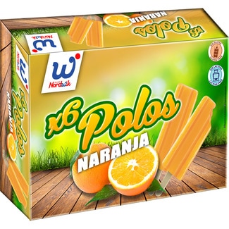 Polos de naranja sin gluten y sin lactosa 6 unidades estuche 360 ml - Nordwik