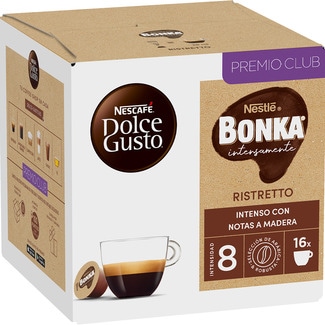 Café Extra Crema Colombia, Uganda, Brasil y Vietnam intensidad 8 Bonka Ristretto estuche 16 cápsulas - Nescafe Dolce Gusto