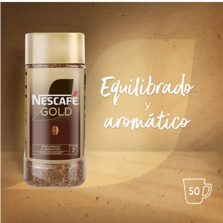 Café soluble arábica intensidad 7 frasco 100 g - Nescafe Gold