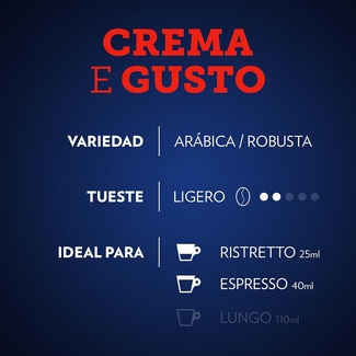 Café Crema e Gusto Intensidad 12/13 estuche 60 cápsulas compatibles con máquinas Nespresso - Lavazza