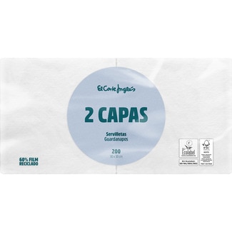 Servilletas blancas 2 capas 30x30 cm paquete 200 unidades - El Corte Ingles