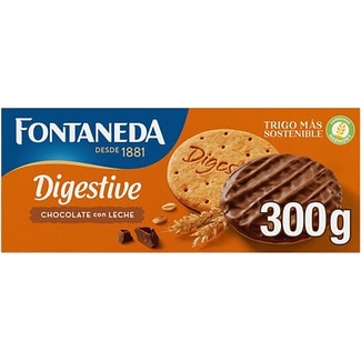 Digestive galletas con chocolate con leche estuche 300 g - Fontaneda