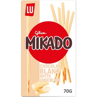 Palitos de galleta recubiertos de chocolate blanco paquete 70 g - Mikado