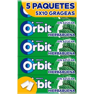 Chicles de hierbabuena sin azúcar pack 4 envases 56 g - Orbit
