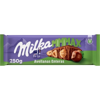 MMMAX chocolate con leche y avellanas enteras tableta 250 g - Milka