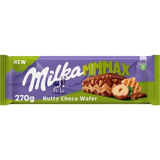 MMMAX chocolate con leche, barquillo y avellanas tableta 270 g - Milka