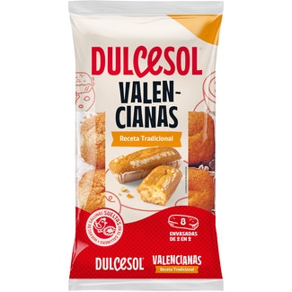 Magdalenas valencianas receta tradicional 8 unidades envasadas de 2 en 2 DULCESOL