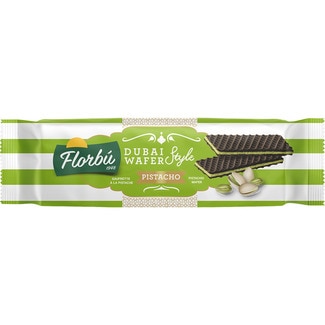 Galletas de barquillo rellenas de crema de pistacho estilo Dubai paquete 110 g - Florbu