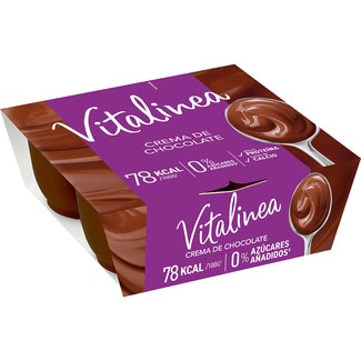 Crema de chocolate negro 0,9% m.g. sin gluten pack 4 unidades 125 g - Danone Vitalinea