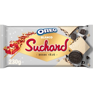 Turrón de chocolate blanco crujiente con galleta Oreo Calidad Suprema SUCHARD