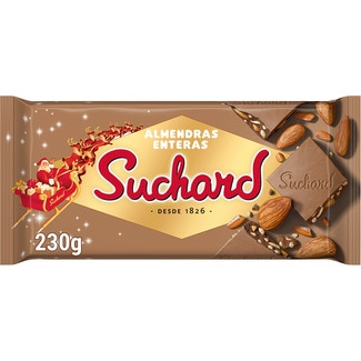 Turrón de chocolate crujiente con almendras enteras Calidad Suprema SUCHARD