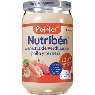 Potitos tarrito menestra de verduras con pollo y ternera desde 6 meses NUTRIBEN