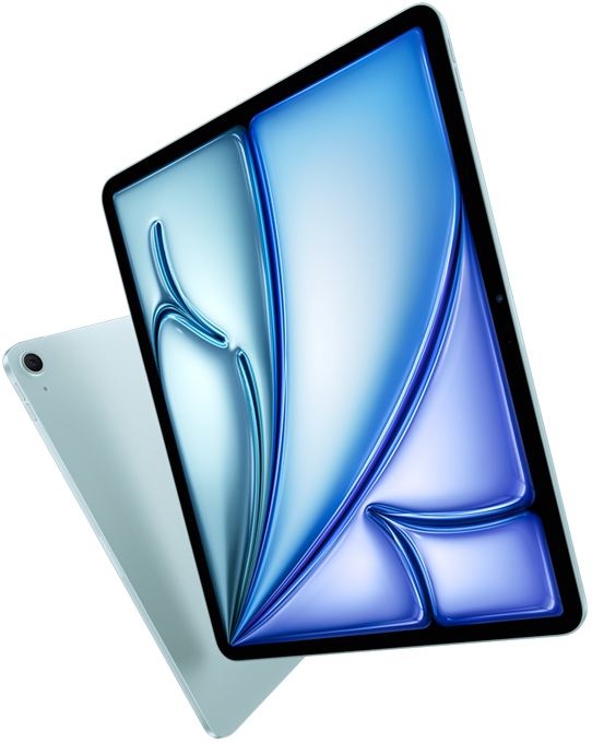 Vista de los modelos de iPad Air de 11 y 13 pulgadas, uno al lado del otro.