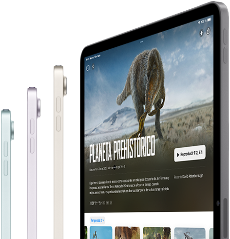 iPad Air que muestra una transmisión en streaming con conexión inalámbrica ultrarrápida