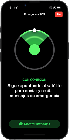 Demostración de Emergencia SOS vía satélite en el iPhone 16e